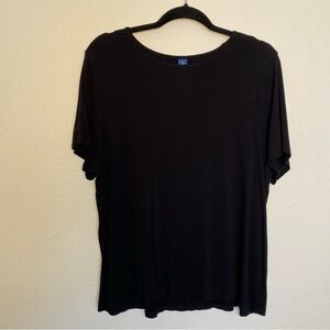 EUC Old Navy Luxe Black Short Sleeve Tee Soft Stretch T‑Shirt Women’s XL